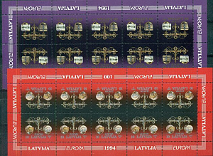 Латвия, 1994, Европа, 2 листа